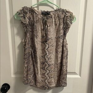 Generation Love Snake Print Ruffle Blouse